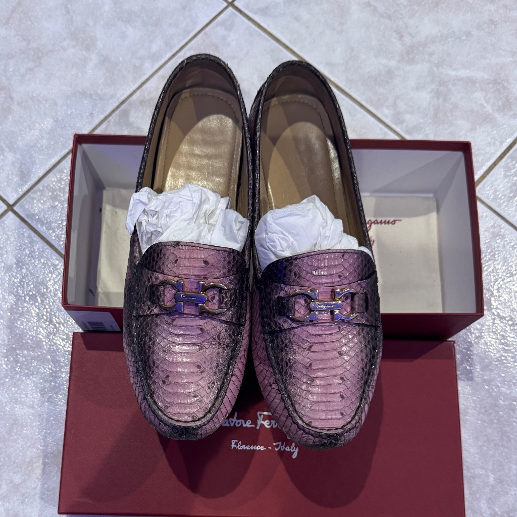 Salvatore Ferragamo Snake Skin Loafers